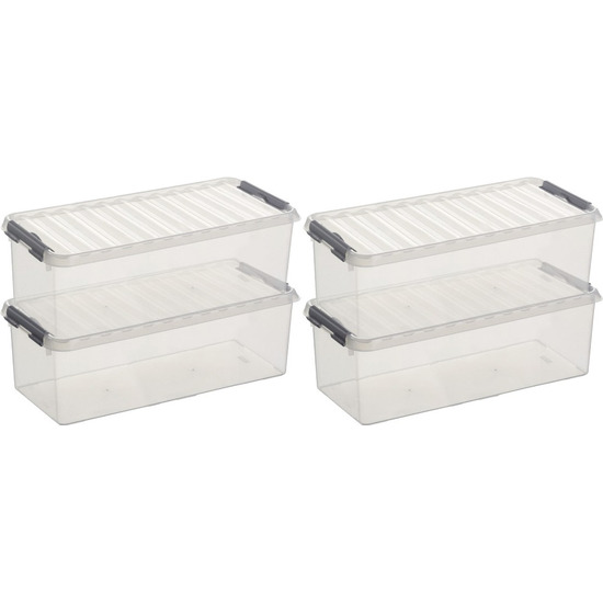 10x Opberg boxen/opbergdozen 9,5 liter 48 x 19 x 14 cm kunststof -