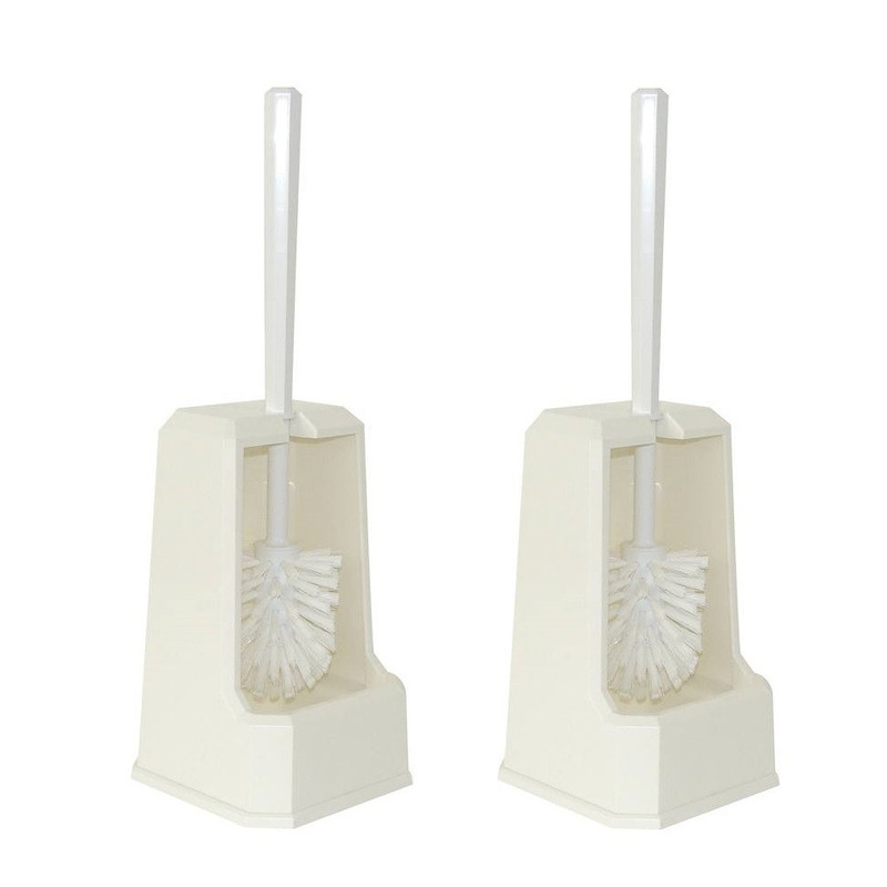 2x Toiletborstel / wc-borstel met houder 18 x 17 x 37 cm -