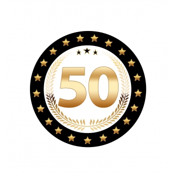 75x Luxe Bierviltjes 50 jaar, zwart met goud. -