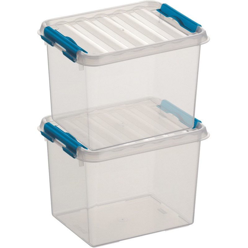 2x Opberg boxen/opbergdozen 3 liter 20 x 15 x 14 cm kunststof -