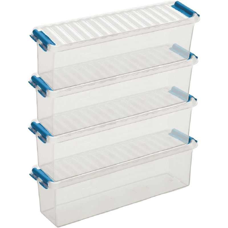 10x Opberg boxen/opbergdozen 1,3 liter 27 x 8,4 x 9 cm kunststof -