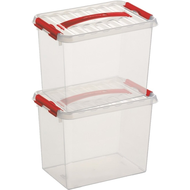 2x Opberg boxen/opbergdozen 9 liter 30 x 20 x 22 cm kunststof -