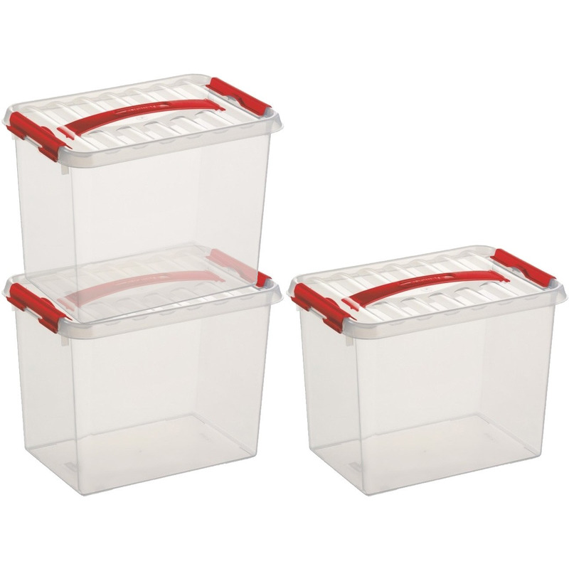 3x Opberg boxen/opbergdozen 9 liter 30 x 20 x 22 cm kunststof -