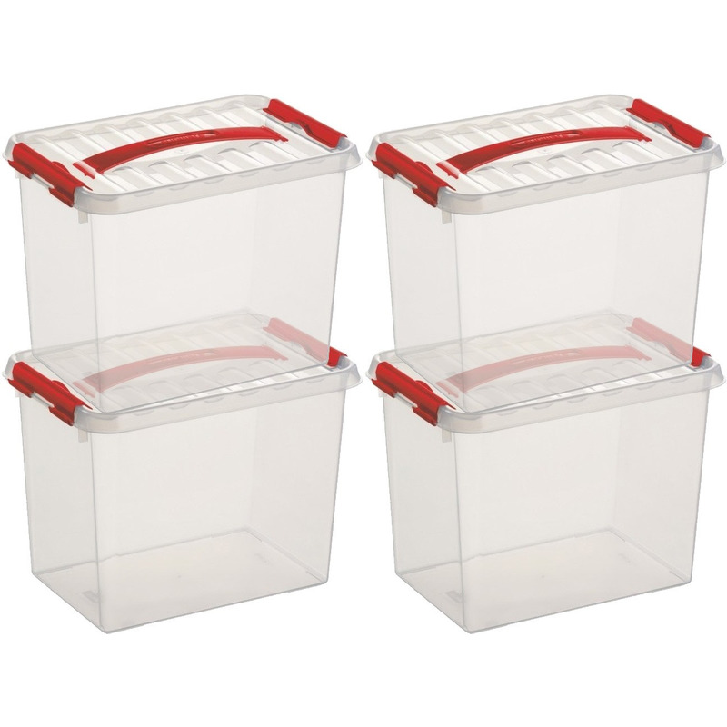 10x Opberg boxen/opbergdozen 9 liter 30 x 20 x 22 cm kunststof -