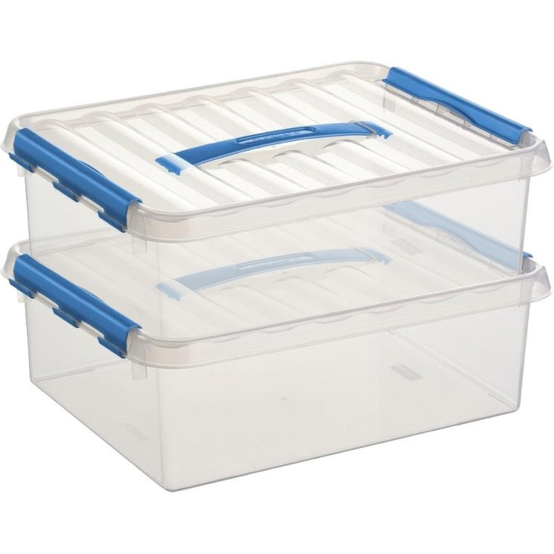 2x Opberg boxen/opbergdozen 10 liter 38 x 30 x 12 cm kunststof -