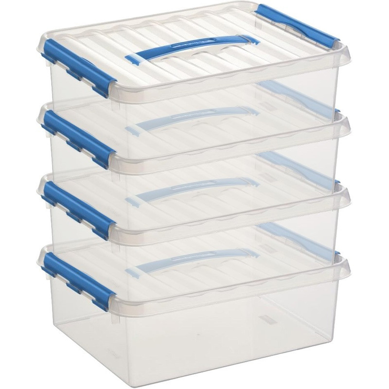 12x Opberg boxen/opbergdozen 10 liter 38 x 30 x 12 cm kunststof -