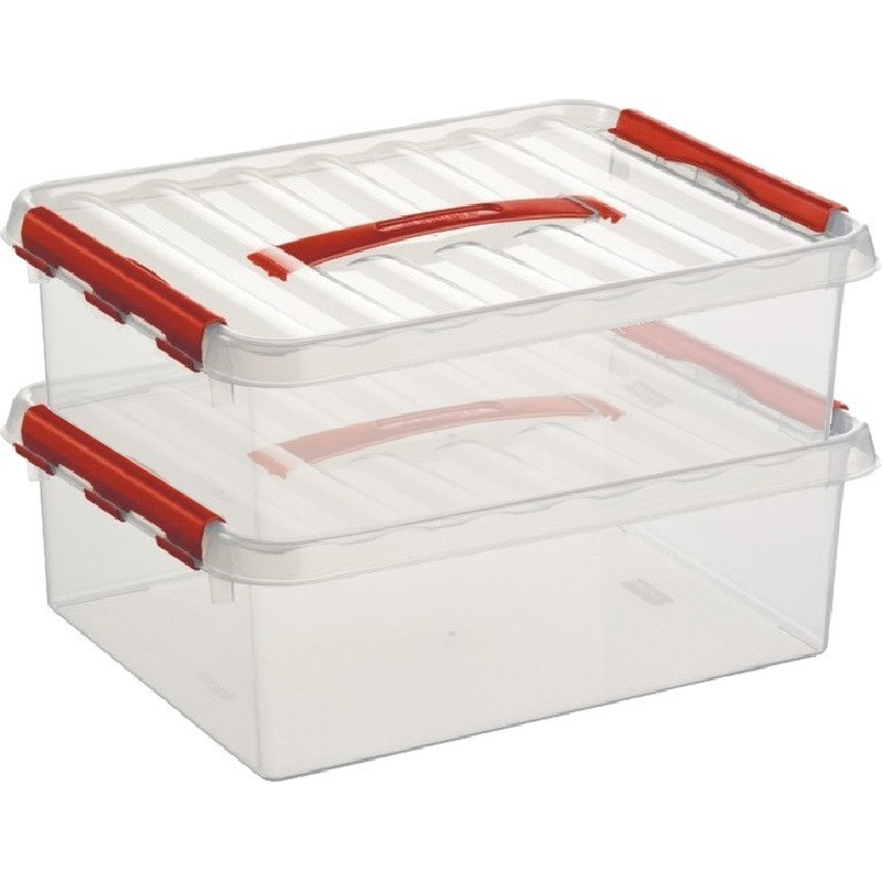2x Opberg boxen/opbergdozen 10 liter 40 x 30 x 11 cm kunststof -