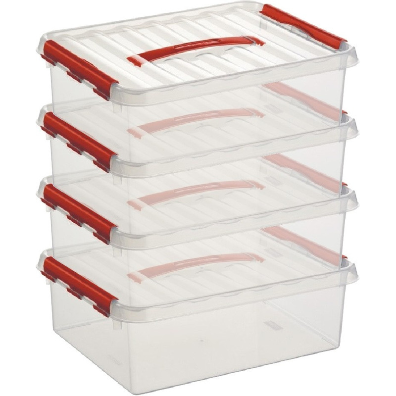 8x Opberg boxen/opbergdozen 10 liter 40 x 30 x 11 cm kunststof -