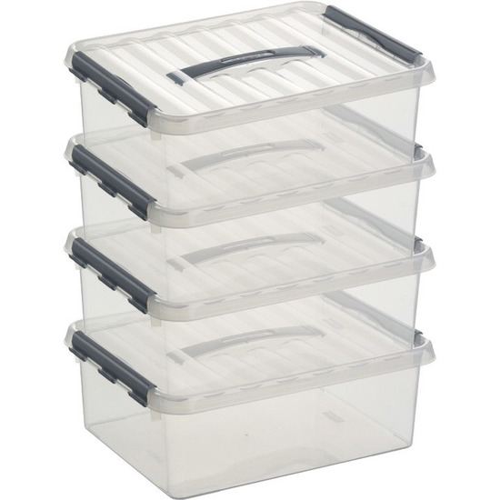 12x Opberg boxen/opbergdozen 12 liter 40 x 30 x 14 cm kunststof -