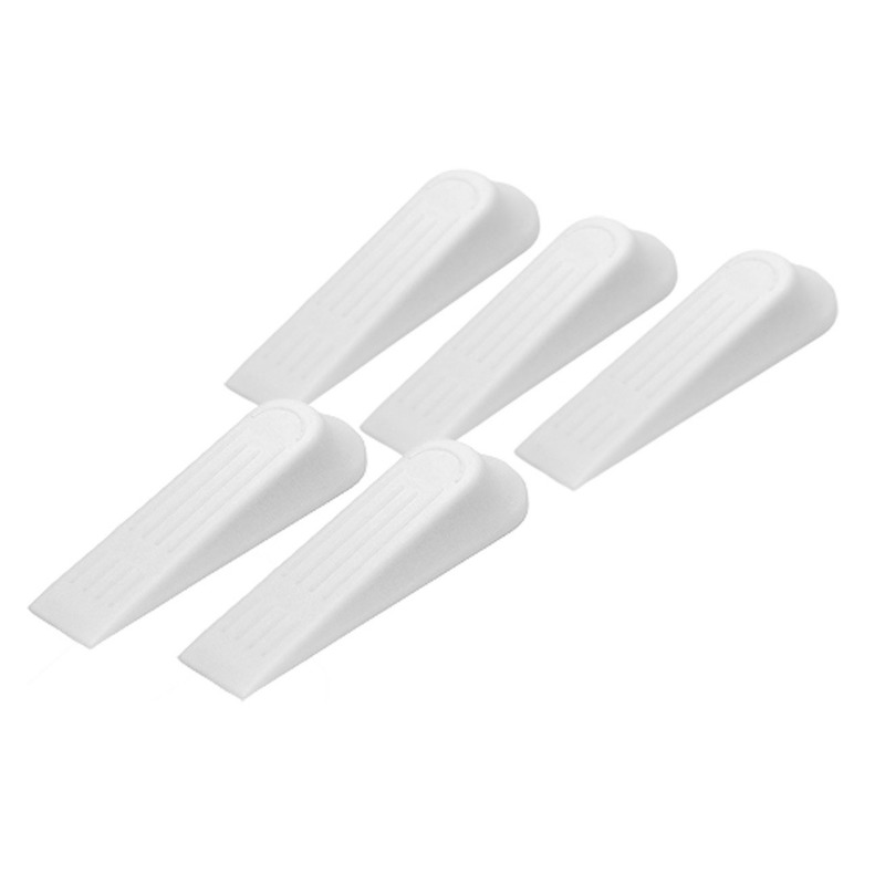 10x deurwig / deurstopper wit kunststof 12 cm -