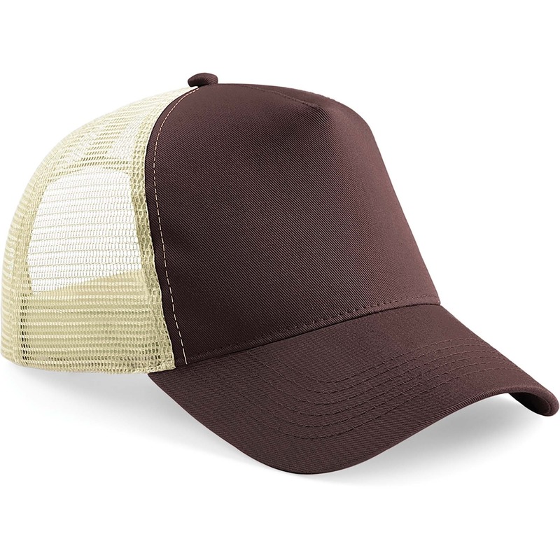 2x Truckers baseball caps bruin/beige voor volwassenen -