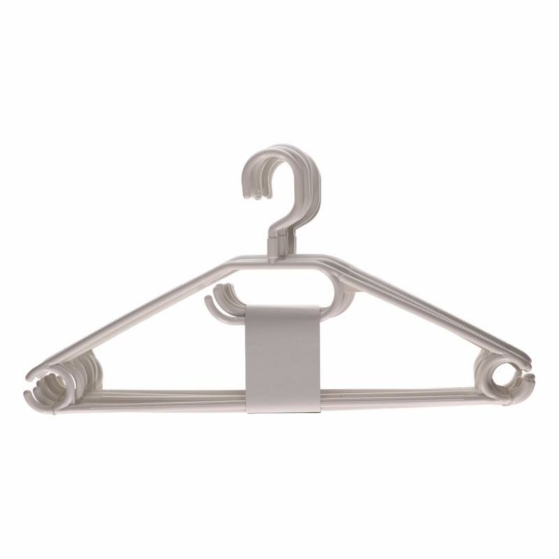 Kledinghangers - 100x stuks - kunststof - wit -