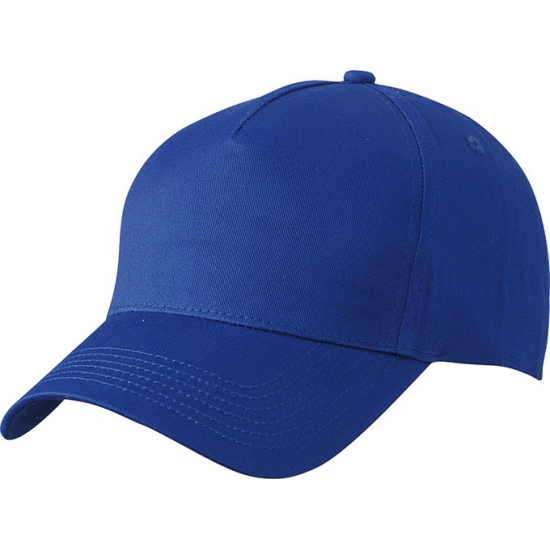 10x stuks 5-panel baseball petjes /caps in de kleur kobalt blauw -