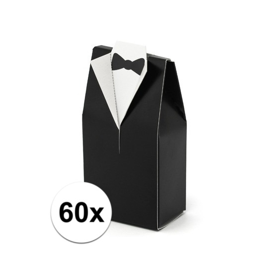 60x Bruiloft kado doosjes bruidegom -