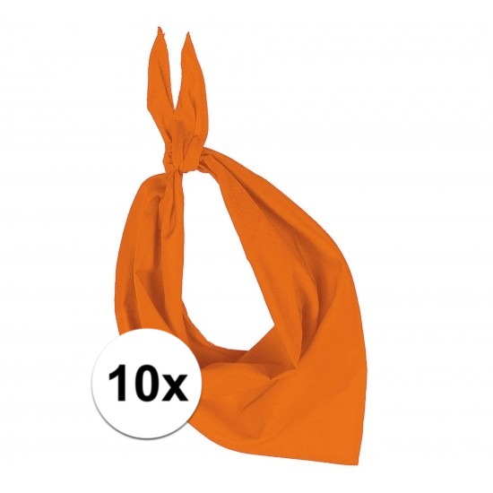 10x Zakdoek bandana oranje -