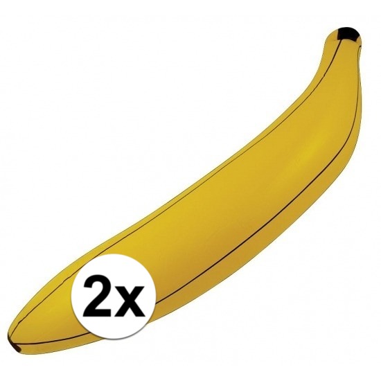 2x Opblaasbare banaan/bananen 80 cm -