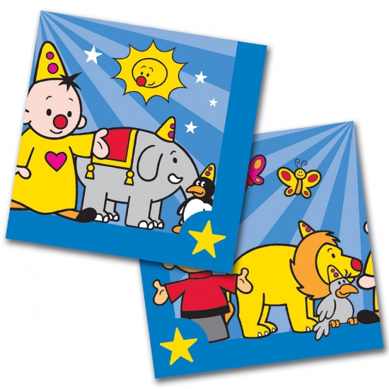60x Bumba themafeest servetten blauw 33 x 33 cm papier -