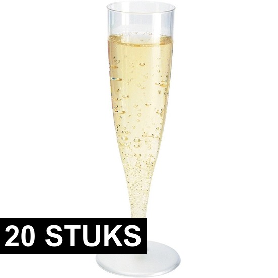 20x Champagne glazen transparant 19 cm -