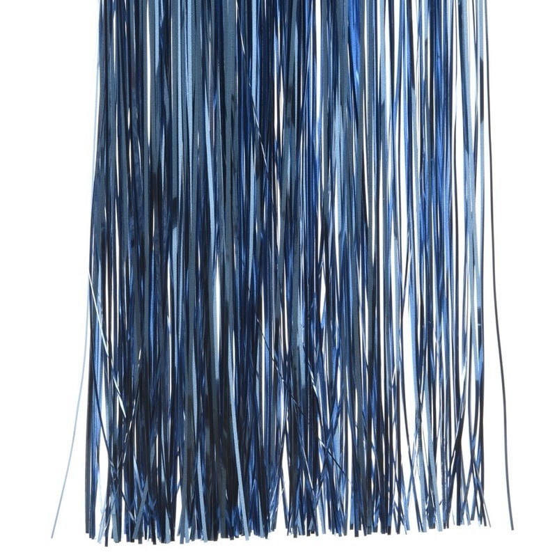 3x Blauwe kerstversiering folie slierten 50 cm -