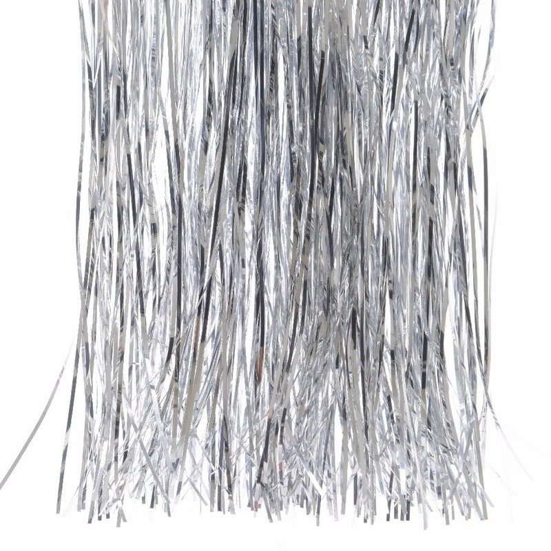 4x Kerstboom decoratie folie slierten zilver -