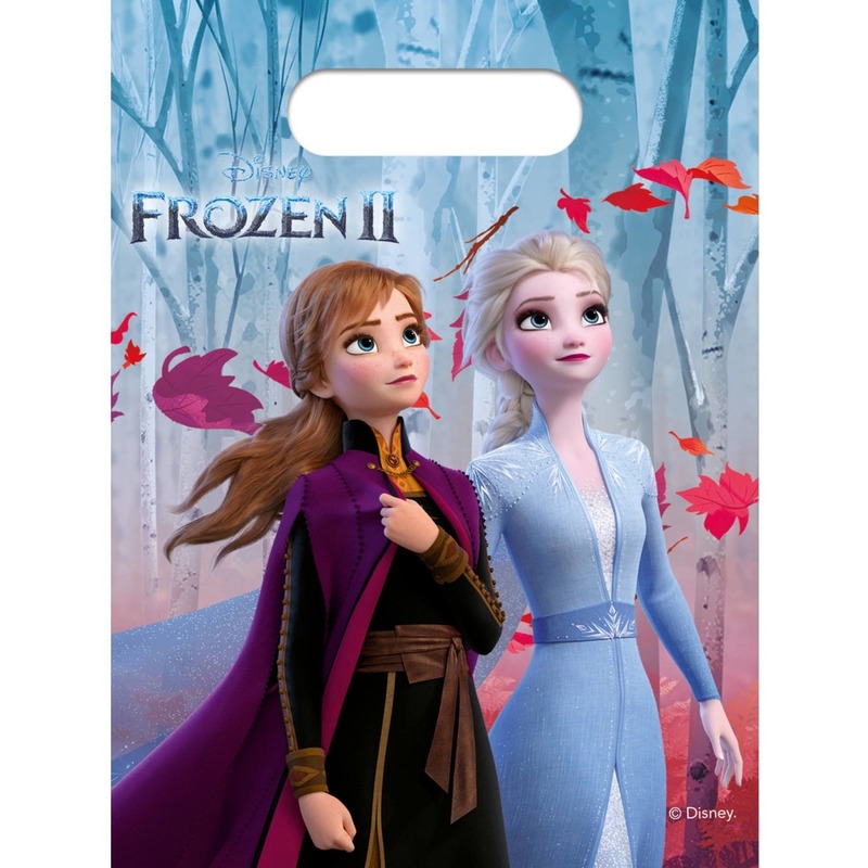Feestzakjes Disney Frozen 2 - 12x stuks - uitdeelzakjes - traktatie zakjes - verjaardag -