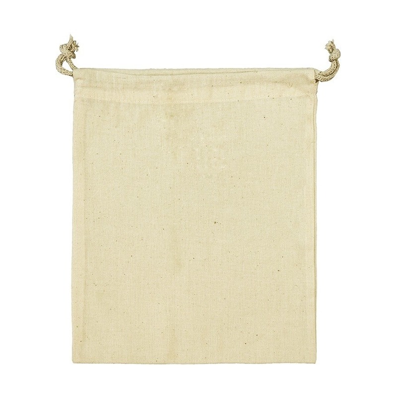 50x Canvas opbergzakjes met koord 10 x 14 cm -
