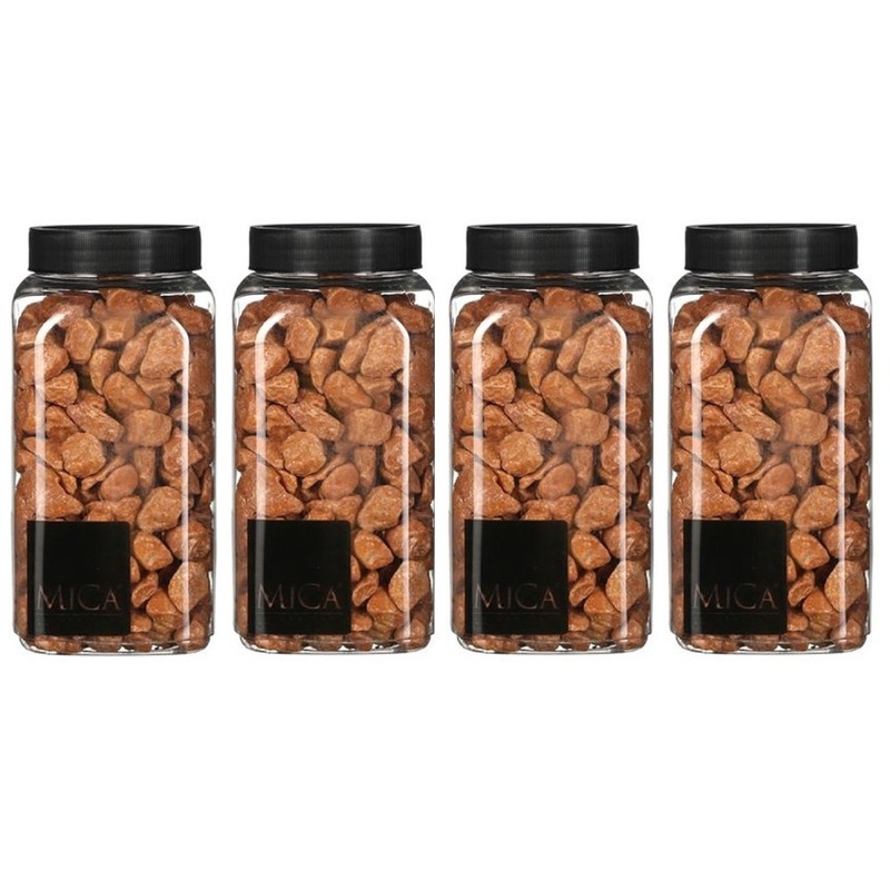 4x Decoratie/hobby steentjes terra cotta 650 ml -