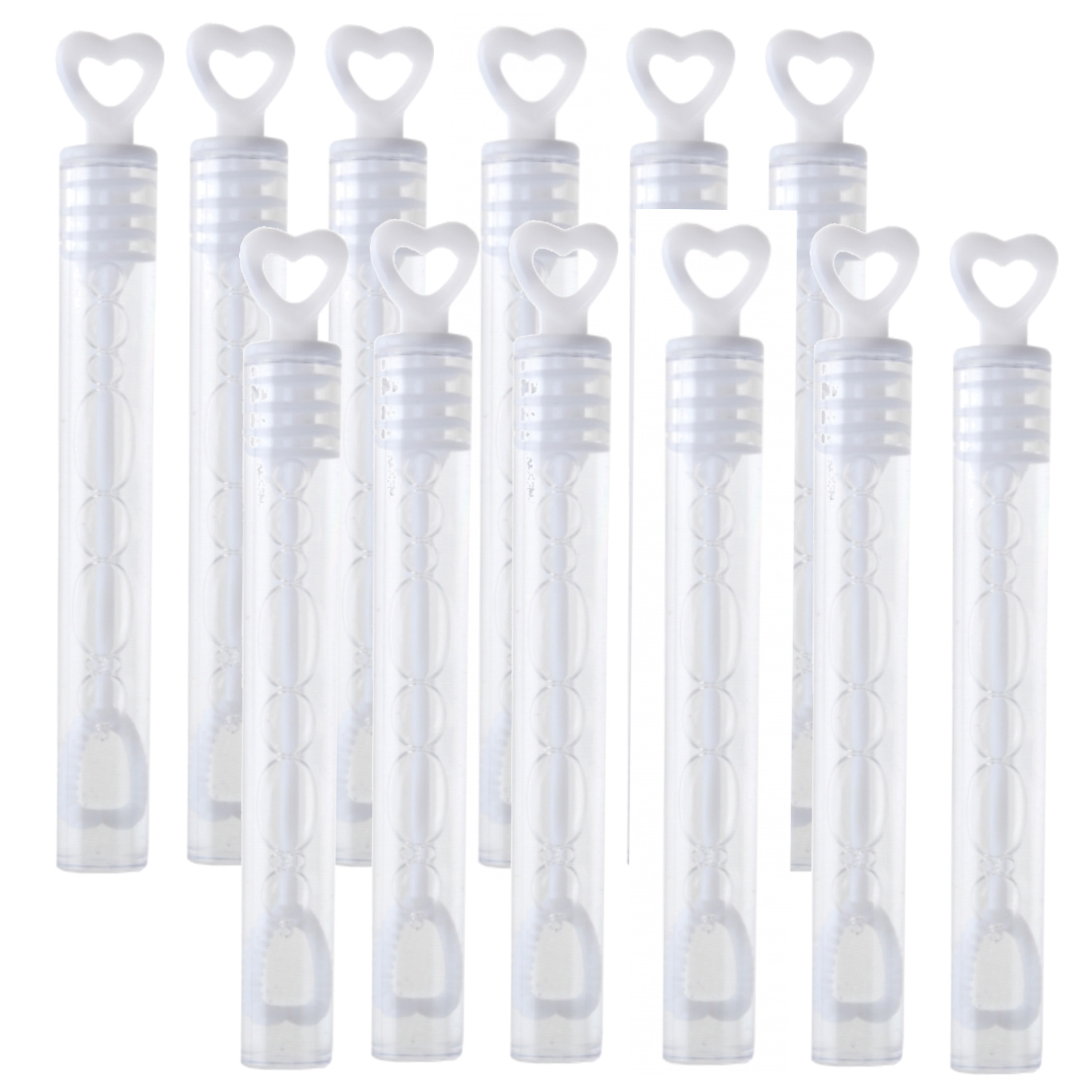 12x Bruiloft bellenblaas buisje met hart 1 x 10 cm -