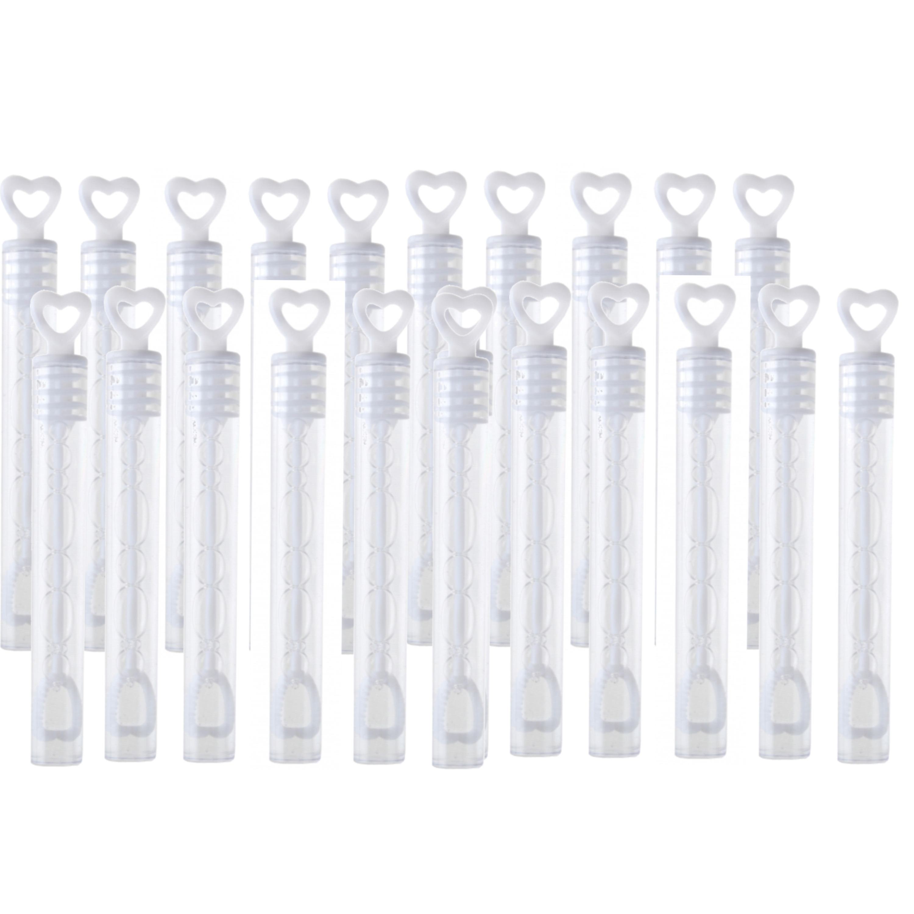 60x Bruiloft bellenblaas buisje met hart 1 x 10 cm -
