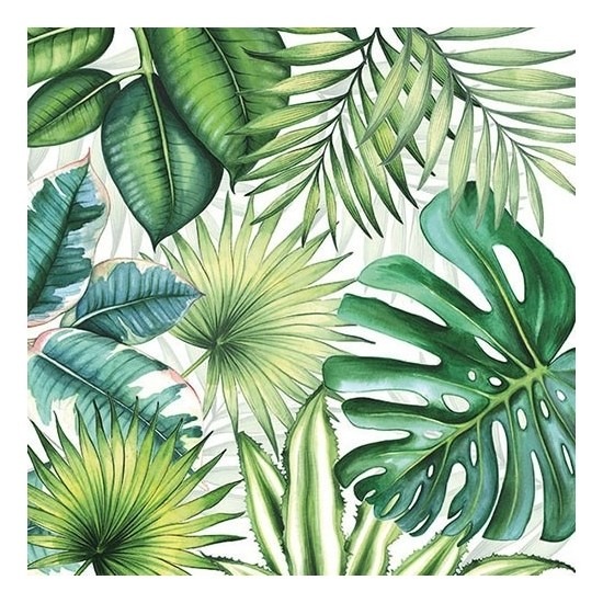 40x Tropische / jungle thema servetten 33 x 33 cm -