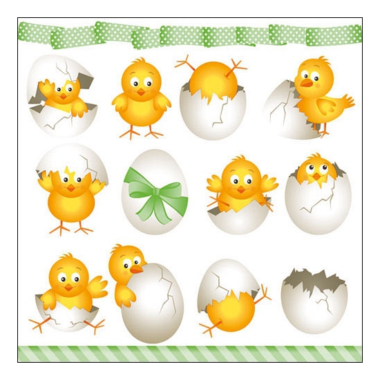 40x Pasen thema servetten paaskuikentjes 33 x 33 cm -
