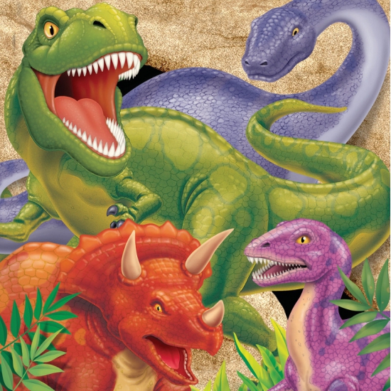 48x Dinosaurus dieren thema servetten 33 x 33 cm -