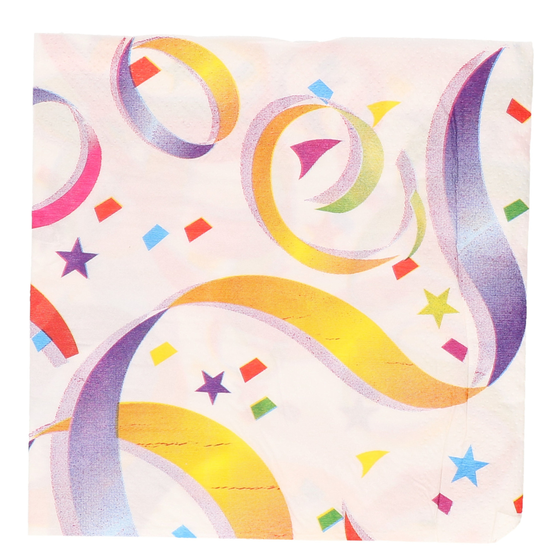 32x kleurrijke slierten feest thema servetten 33 x 33 cm -