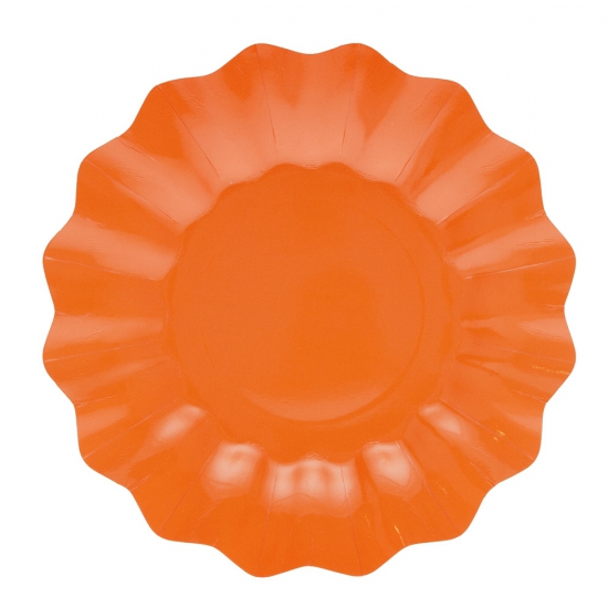 40x Diepe kartonnen bordjes oranje 27 cm -