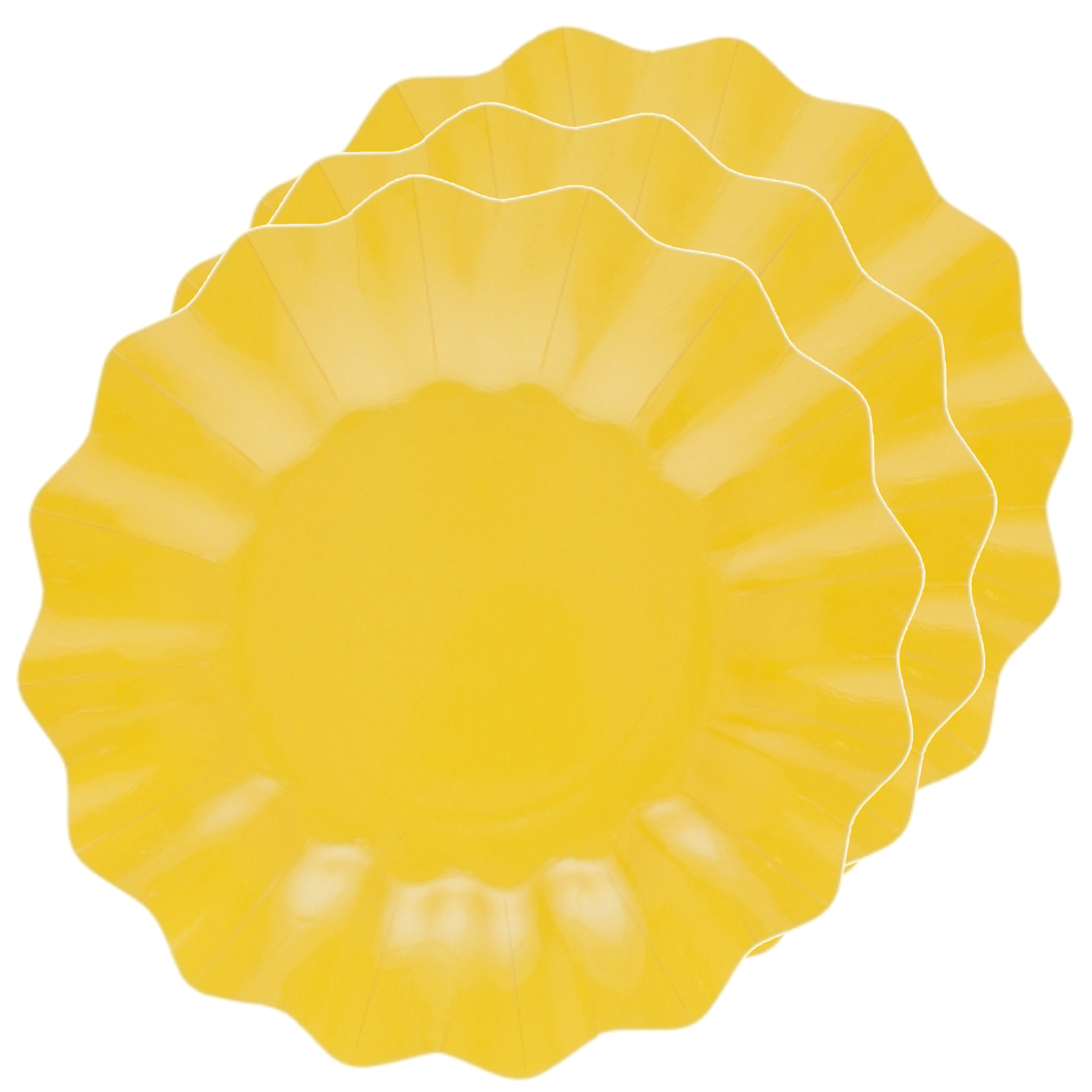 80x Diepe kartonnen bordjes geel 27 cm -