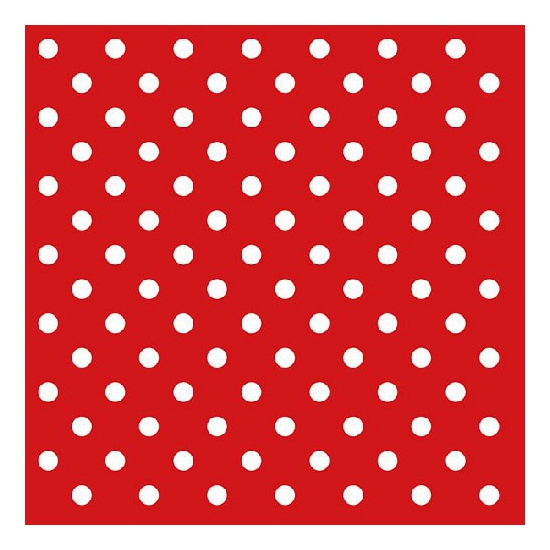 Rode servetten met witte stippen - 60x stuks - 33 x 33 cm - Papieren servetjes -