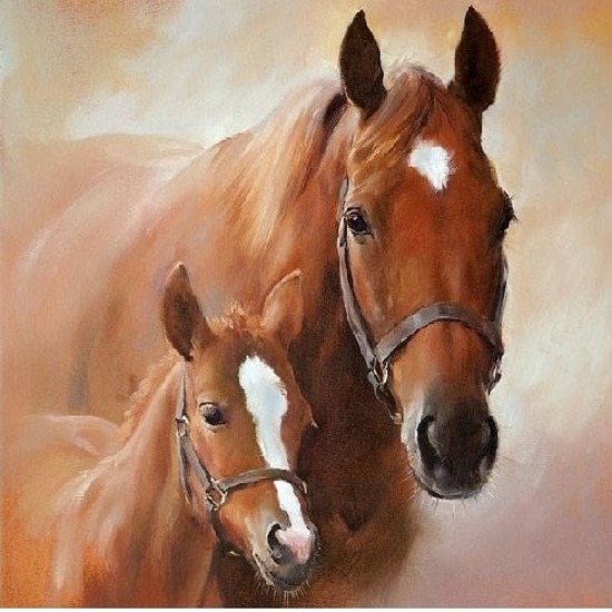 60x Servetten paard met veulen 3-laags -