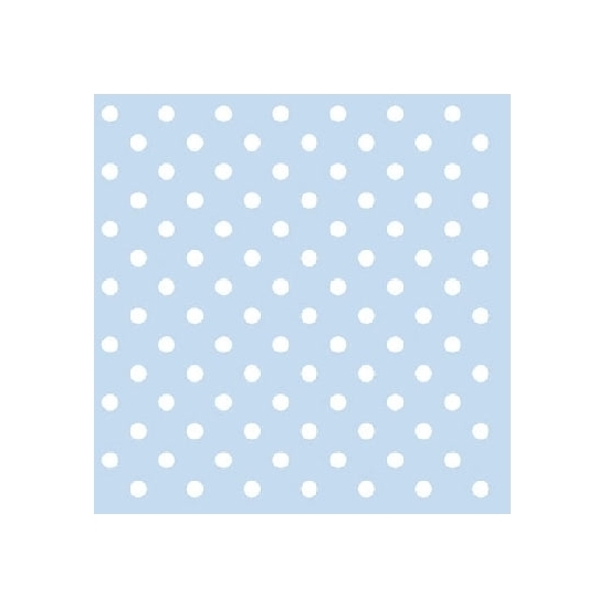 40x Servetten met stippen blauw 3-laags -