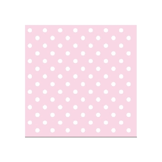 40x Servetten met stippen roze 3-laags -