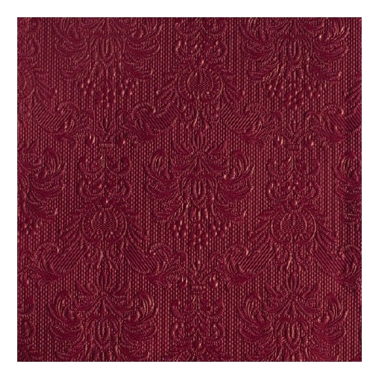 30x Luxe servetten barok patroon bordeaux rood 3-laags -