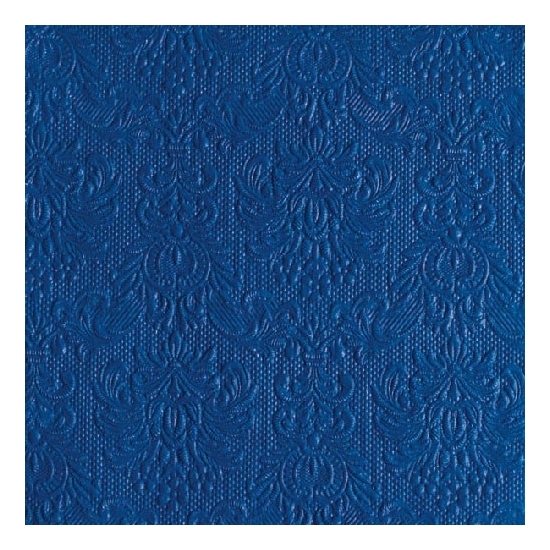 45x Luxe servetten barok patroon blauw 3-laags -