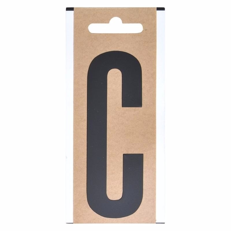 Bootnaam sticker letter C zwart 10 cm -