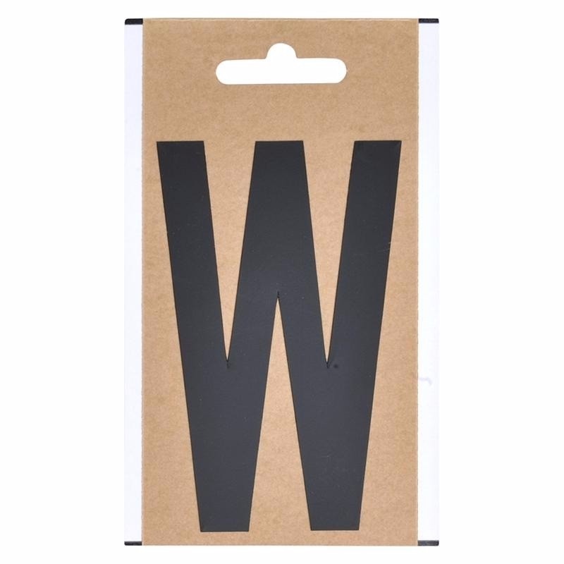 Bootnaam sticker letter W zwart 10 cm -