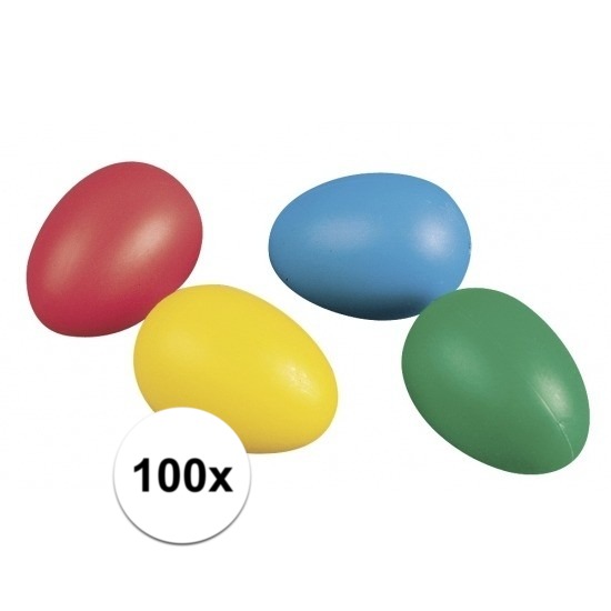 100 gekleurde plastic eieren -