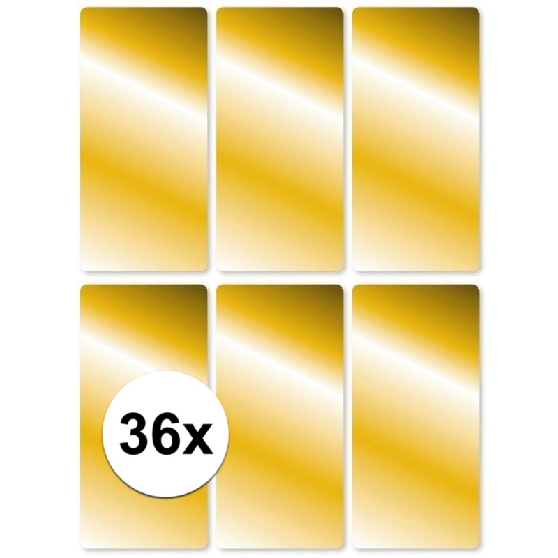 Etiketten - 6x vel met 6 stuks - goud - 2,5 x 5,5 cm - stickers -