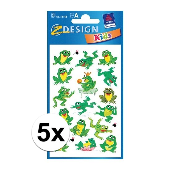 5x Kikker stickers 3 vellen -