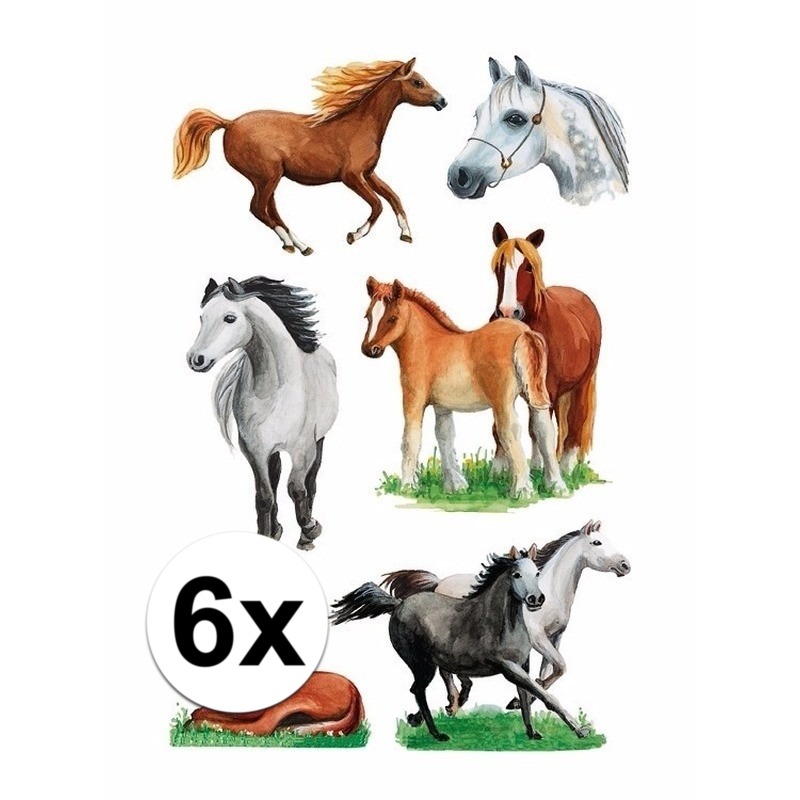 Paarden stickers 6 vellen -