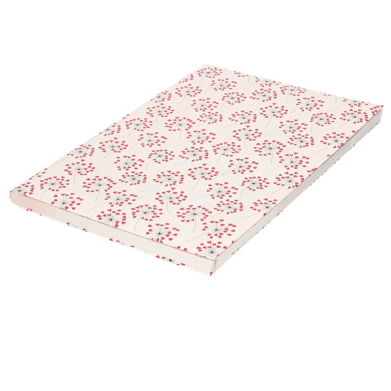 3x Kaftpapier bloemen met hartjes print 200 x 70 cm rollen -