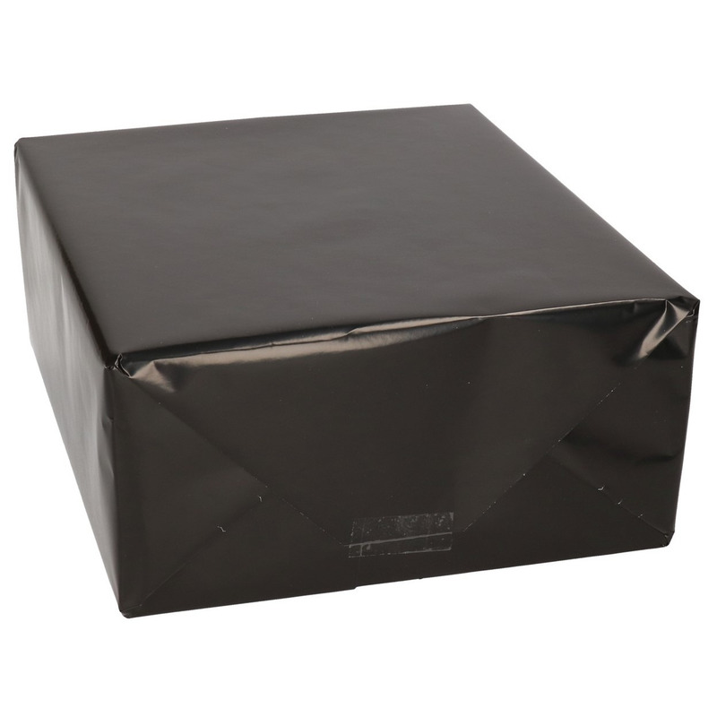 2x Kadopapier/schoolboeken kaftpapier zwart glans 200 x 70 cm -