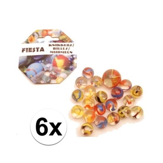 6 Netjes fiesta knikkers -